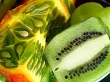 Bright green, tropical fruits