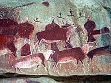 Ancient red cave painting