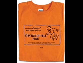 Christian T-shirts Get out of jail free card