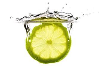 Lemon slice in water