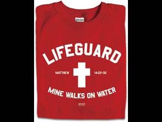 Christian T-shirts  lifeguardn walk water