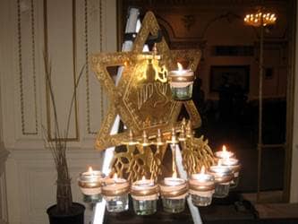Lighting the Lamps at an Indian Hanukkah Celebration.