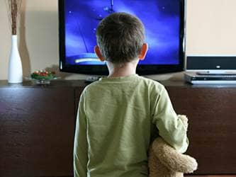 Teaching respect - child watching TV