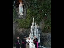 Pope John Paul II Prays at Lourdes