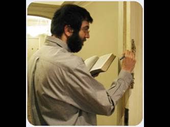 Writing Doorpost scripture passage doorframe