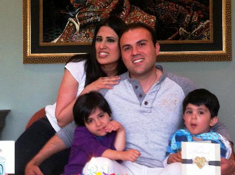 Pastor Saeed with his wife, Naghmeh and children, Rebekah and Jacob (family photo)