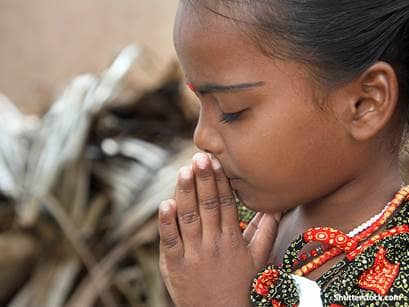 Hindu Girl Praying