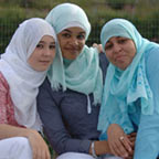 Young girls wearing hijab