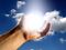 Hand with light orb