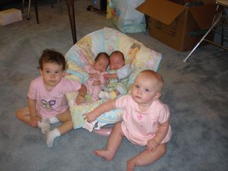 Cute babies in living room