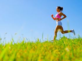 Athletic woman running
