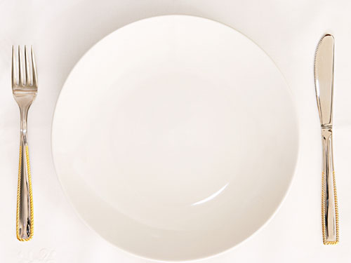 Empty plate with silverware