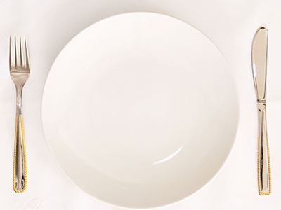 Empty plate with silverware