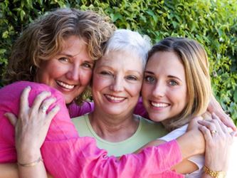 Three generations of women grandmother mother and granddaughter