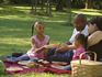 African-American family having a picnic in the park