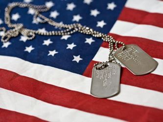 Veteran's Day American flag Military dog tags