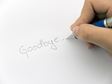 A goodbye note being written