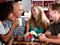 Laughing friends at bar