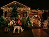 Christmas lights and decorations on a house