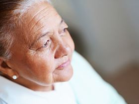 Old sad woman
