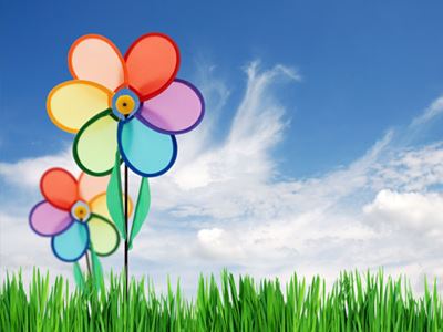 Pinwheel in blue sky