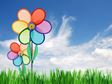 Pinwheel in blue sky