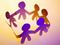 Paper dolls linking hands