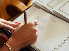 Woman's hand writing