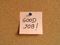 Good Job posted on cork board