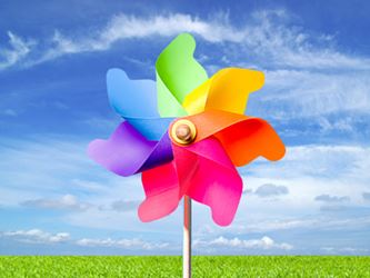 Pinwheel in blue sky