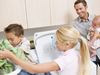 Family doing chores together