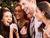 Friends singing karaoke