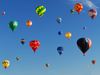 Multi-colored hot-air baloons
