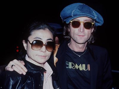 John Lennon with wife Yoko Ono