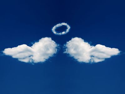 Angel wing clouds halo