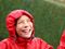 Woman smiling in the rain