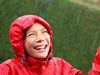 Woman smiling in the rain