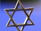Jewish Star of David on blue background