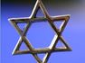 Jewish Star of David on blue background