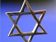 Jewish Star of David on blue background