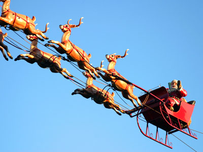 Santa's sleigh and reindeer