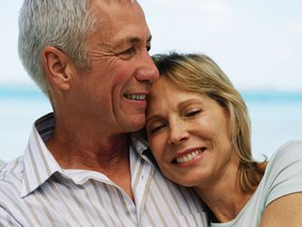 Man and woman hugging
