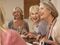 Woman at dinner party