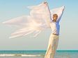 Woman with white wings