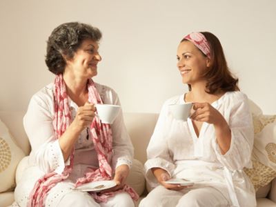 mom and adult daughter