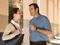 Man and woman talking