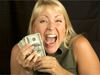 Happy woman with money