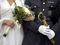 military wedding couple