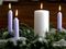 Purple and white advent candles
