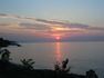Sunset over the water